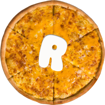 Pizza with letter R